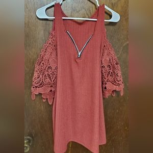 Dark red cold shoulder blouse - tags removed but never worn